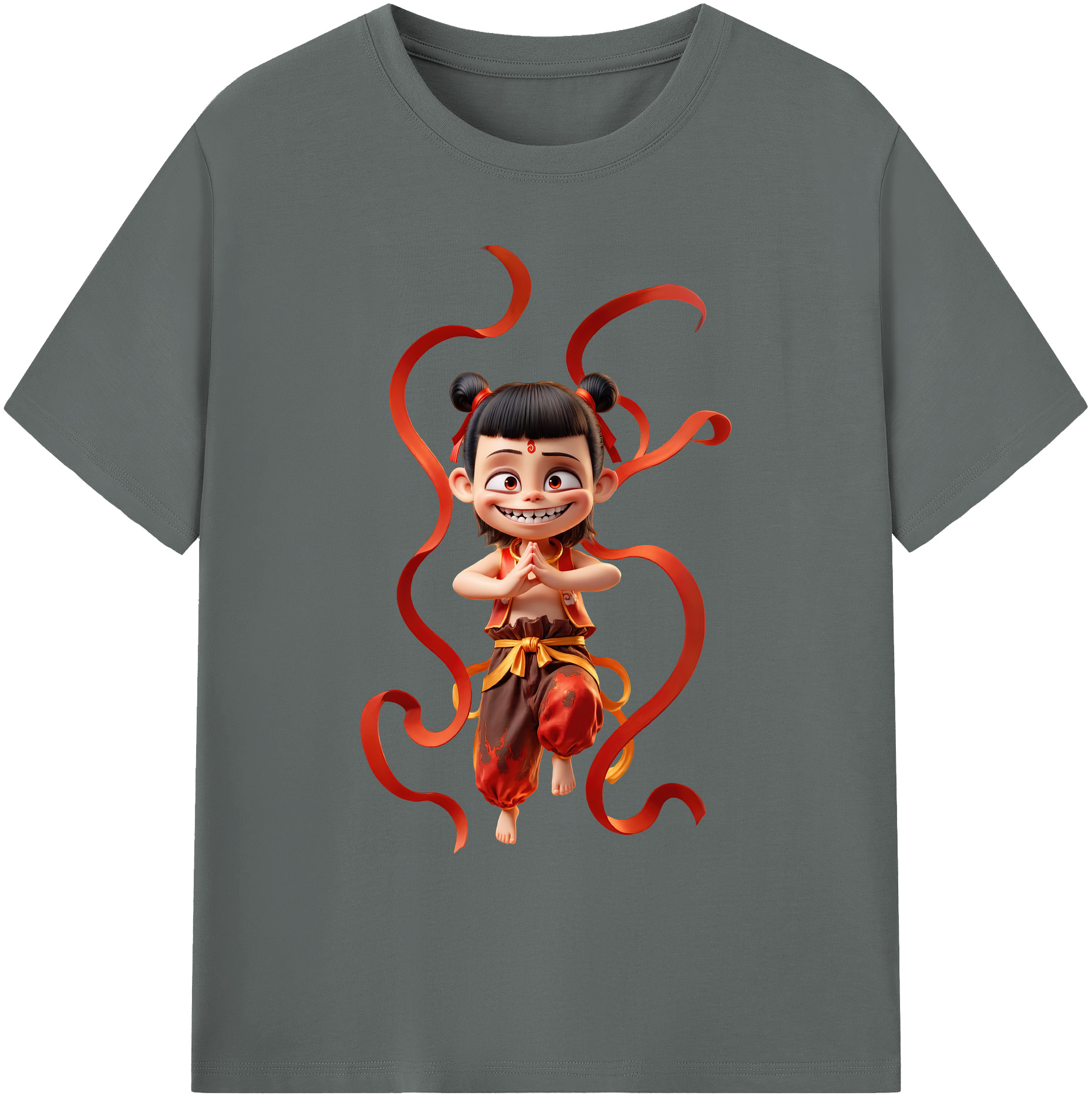 （画像用） Ne Zha 2 ナタ 魔童の大暴れ 綿100％ メンズ半袖Tシャツ｜肌触りやわらか＆通気性